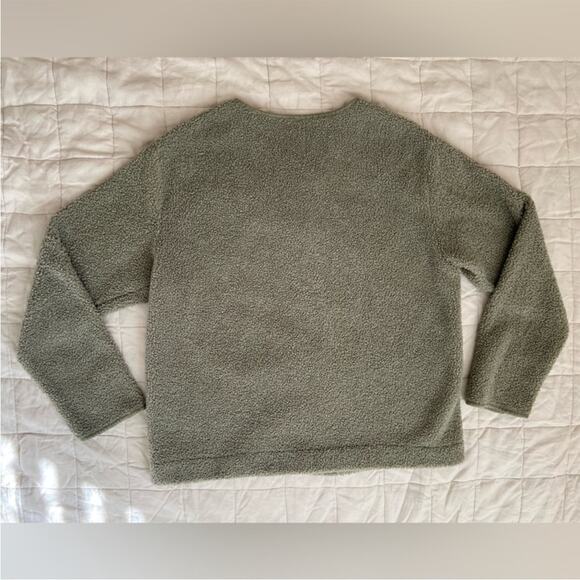 Joie Sage Green Boucle Sherpa Teddy Fleece Lined  Button Down Jacket - Medium - Picture 2 of 9